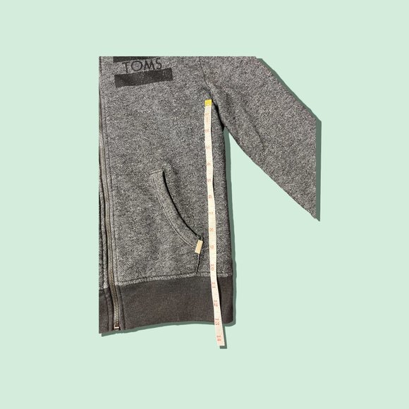 ๐ฅ TOMS ZIP-UP HOODIE GREY ๐ฅ - Picture 3 of 7